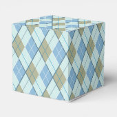 Argyle patroon blauw bruin golf sport geschenkdoos bedankdoosjes (Achterkant)
