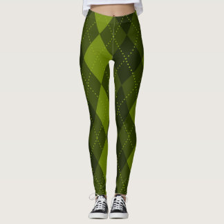 Argyle Patroon - Donker Olijfgroen Leggings