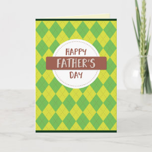 Argyle Patroon Gelukkige Vaderdag Kaart