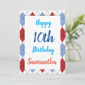 Argyle-patroon in rood en blauw kaart (Staand voorkant)