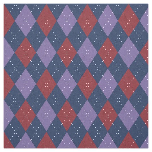 Argyle Patroon Paarse en rood Stof (Swatch)