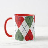 Argyle patroon rood en groen mok (Links)