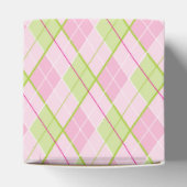 Argyle patroon roze groene golf sport geschenkdoos bedankdoosjes (Bovenkant)