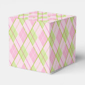 Argyle patroon roze groene golf sport geschenkdoos bedankdoosjes (Achterkant)