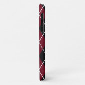 Argyle patroon zwart, bordeaux blauw monogram Case-Mate iPhone case (Achterkant/links)