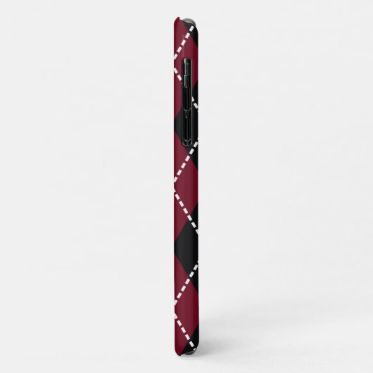 Argyle patroon zwart, bordeaux blauw monogram Case-Mate iPhone case (Achterkant/links)