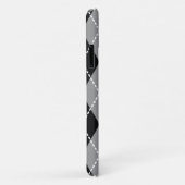 Argyle patroon zwart, grijs blauw monogram Case-Mate iPhone case (Achterkant/rechts)