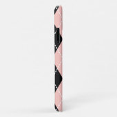 Argyle patroon zwart, grijs en roze monogram Case-Mate iPhone case (Achterkant/rechts)