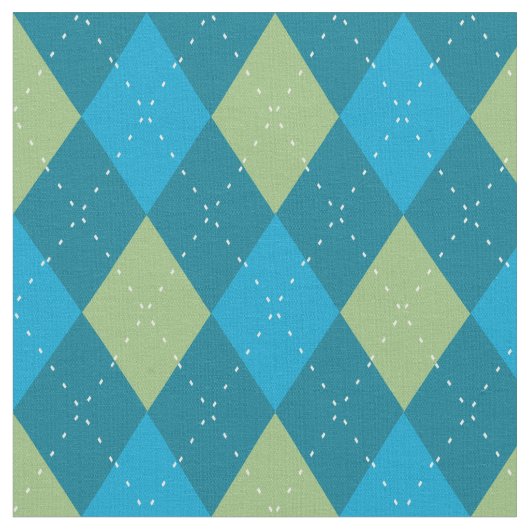 Argyle Pattern Blue Stof (Close Up)