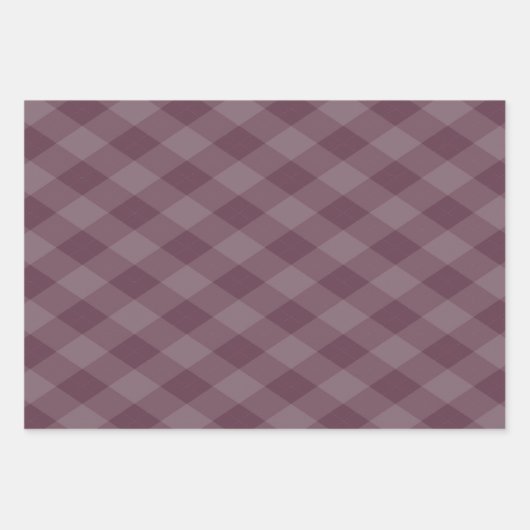 Argyle Pattern Bourgogne Blauwgroen en Gouden Oker Inpakpapier Vel (Voorkant 2)