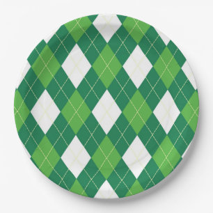Argyle Pattern, Green and White Papieren Bordje