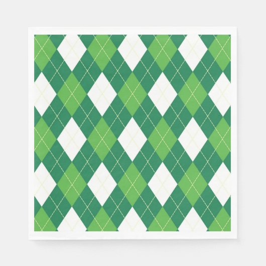 Argyle Pattern, Green and White Servetten (Voorkant)