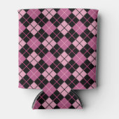 Argyle Pattern in Black en Pink Blikjeskoeler (Voorkant)