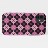 Argyle Pattern in Black en Pink Case-Mate iPhone Case (Achterkant (horizontaal))
