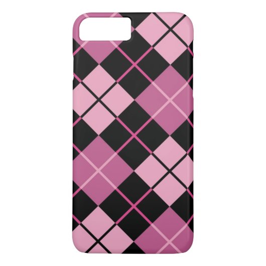 Argyle Pattern in Black en Pink Case-Mate iPhone Case (Achterkant)