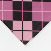 Argyle Pattern in Black en Pink Fleece Deken (Hoek)