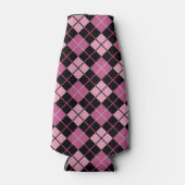 Argyle Pattern in Black en Pink Flesjeskoeler (Voorkant)