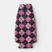 Argyle Pattern in Black en Pink Flesjeskoeler (Achterkant)