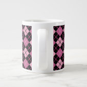 Argyle Pattern in Black en Pink Grote Koffiekop (Achterkant)