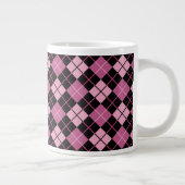 Argyle Pattern in Black en Pink Grote Koffiekop (Rechts)