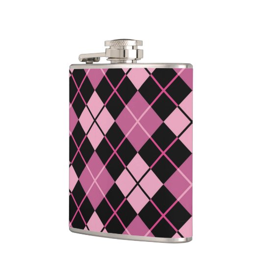 Argyle Pattern in Black en Pink Heupfles (Links)