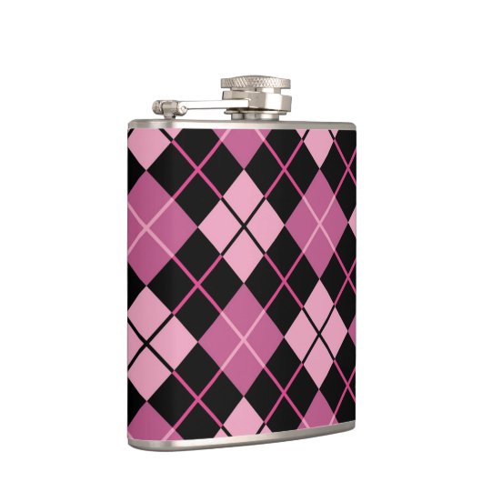 Argyle Pattern in Black en Pink Heupfles (Rechts)