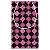 Argyle Pattern in Black en Pink Klein Cadeauzakje (Achterkant)