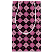 Argyle Pattern in Black en Pink Klein Cadeauzakje (Voorkant)