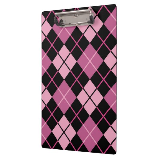 Argyle Pattern in Black en Pink Klembord (Links)