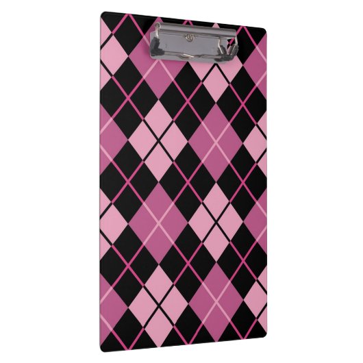 Argyle Pattern in Black en Pink Klembord (Rechts)