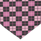 Argyle Pattern in Black en Pink Korte Tafelloper (Hoek)