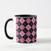 Argyle Pattern in Black en Pink Mok (Links)