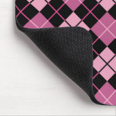 Argyle Pattern in Black en Pink Muismat (Hoek)