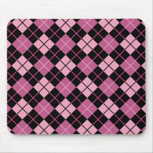 Argyle Pattern in Black en Pink Muismat