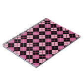 Argyle Pattern in Black en Pink Notitieboek (Linkerzijde)