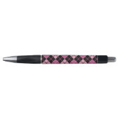Argyle Pattern in Black en Pink Pen (Voorkant)