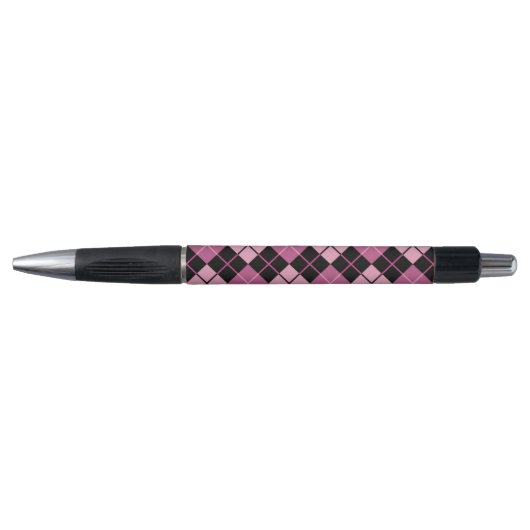 Argyle Pattern in Black en Pink Pen (Voorkant)