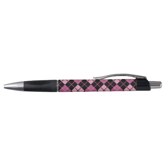 Argyle Pattern in Black en Pink Pen (Bovenkant)
