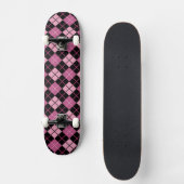 Argyle Pattern in Black en Pink Skateboard (Voorkant)
