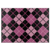 Argyle Pattern in Black en Pink Snijplank (Voorkant)