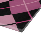 Argyle Pattern in Black en Pink Snijplank (Hoek)
