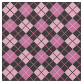 Argyle Pattern in Black en Pink Stof (Close Up)