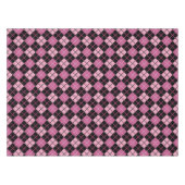 Argyle Pattern in Black en Pink Tafelkleed (Voorkant (Horizontaal))