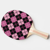 Argyle Pattern in Black en Pink Tafeltennisbatje (Zijkant)