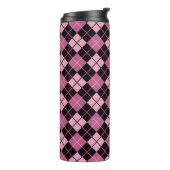 Argyle Pattern in Black en Pink Thermosbeker (Gedraaid links)