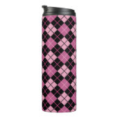 Argyle Pattern in Black en Pink Thermosbeker (Geroteerd rechts)