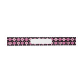 Argyle Pattern in Black en Pink Uitnodigingen Wikkel (Vlak)
