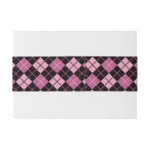 Argyle Pattern in Black en Pink Uitnodigingen Wikkel (Achterkant Voorbeeld)