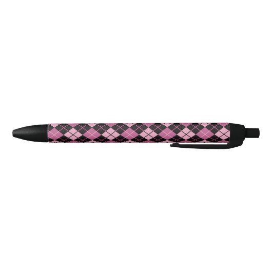 Argyle Pattern in Black en Pink Zwarte Inkt Pen (Bodem)