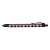 Argyle Pattern in Black en Pink Zwarte Inkt Pen (Bovenkant)